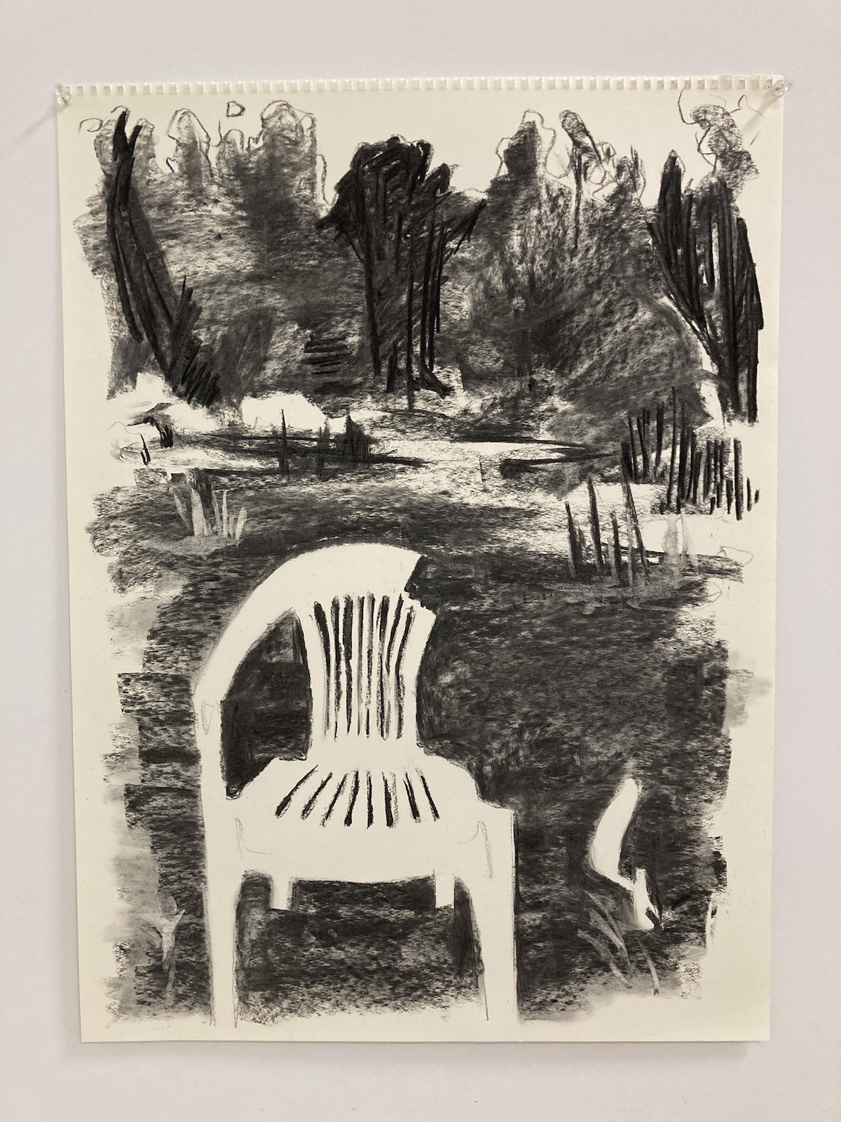 Vacation (2020), charcoal on paper