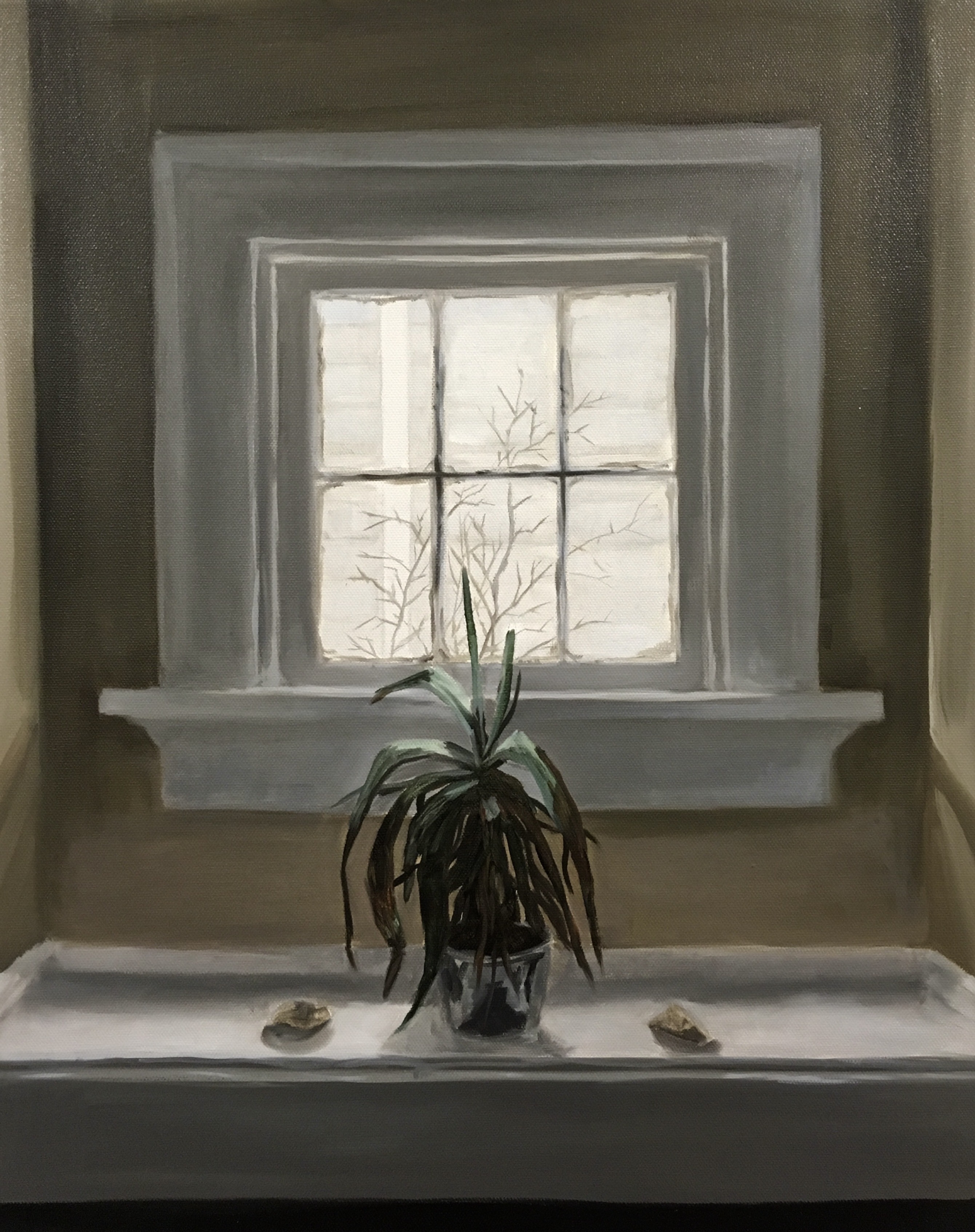 Interior/Exterior #1 (2018). Oil on canvas, 16 x 20 inches